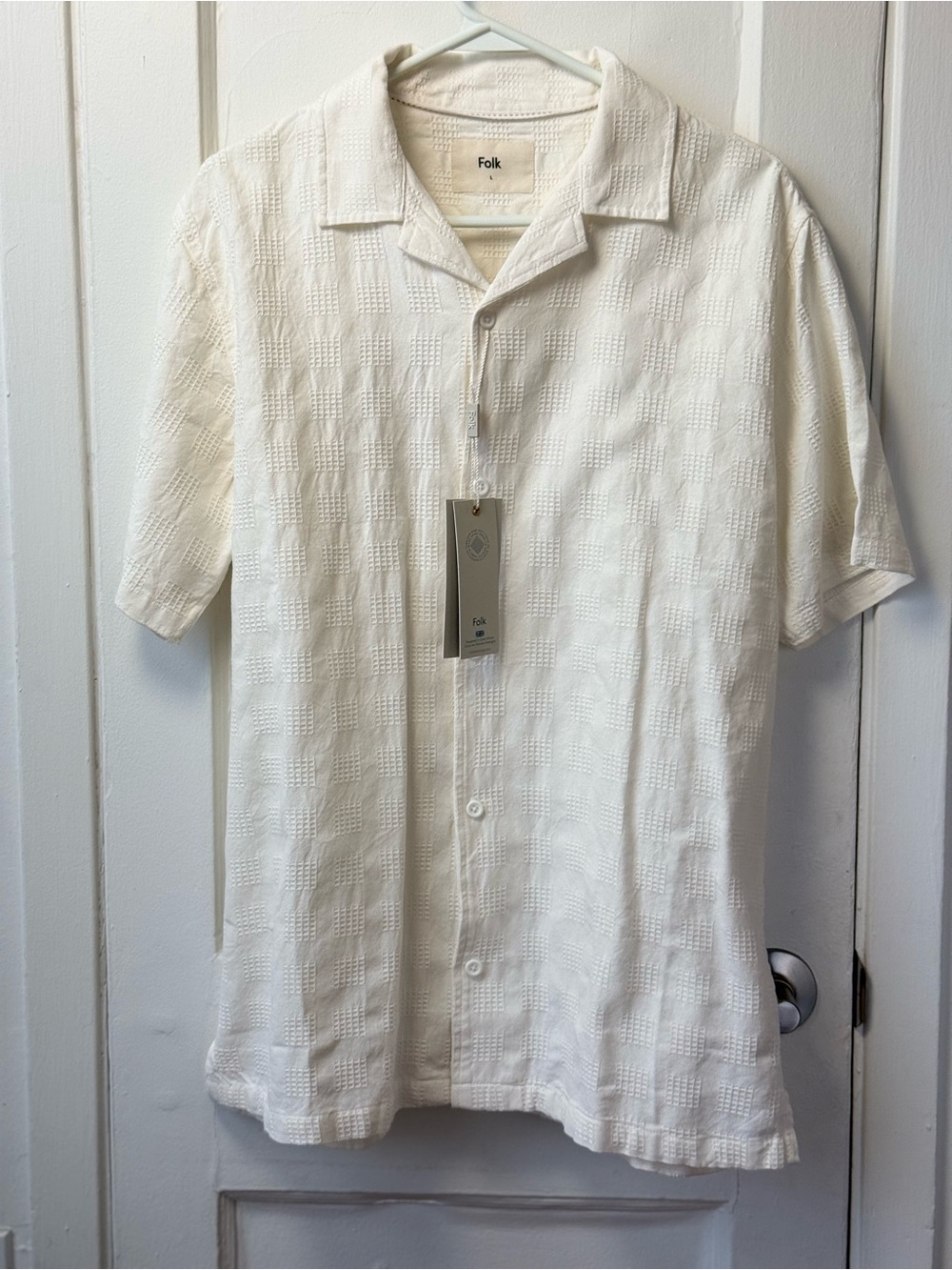 Folk men casual dress shirt size Large new with tags